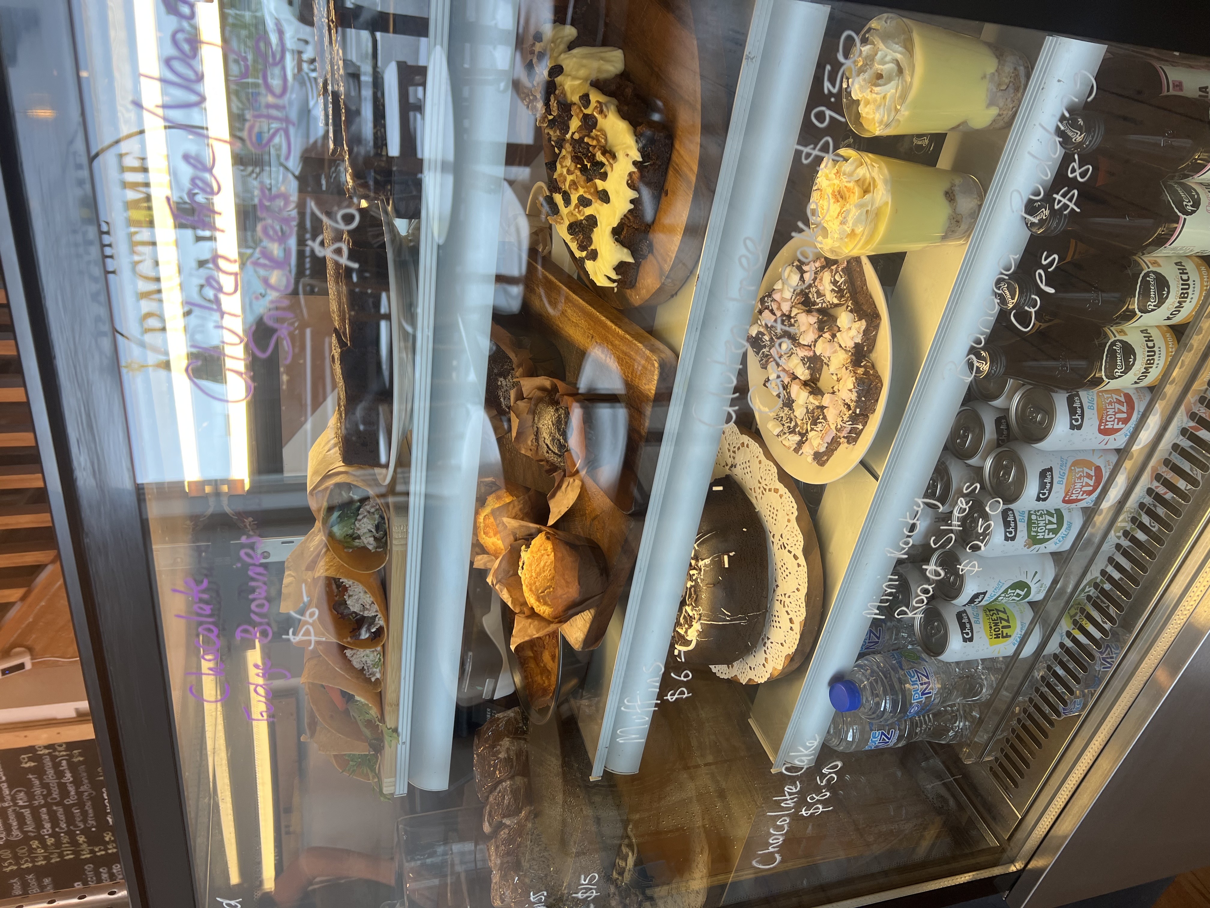Ragtime Café’s display cabinet filled with homemade baking and treats