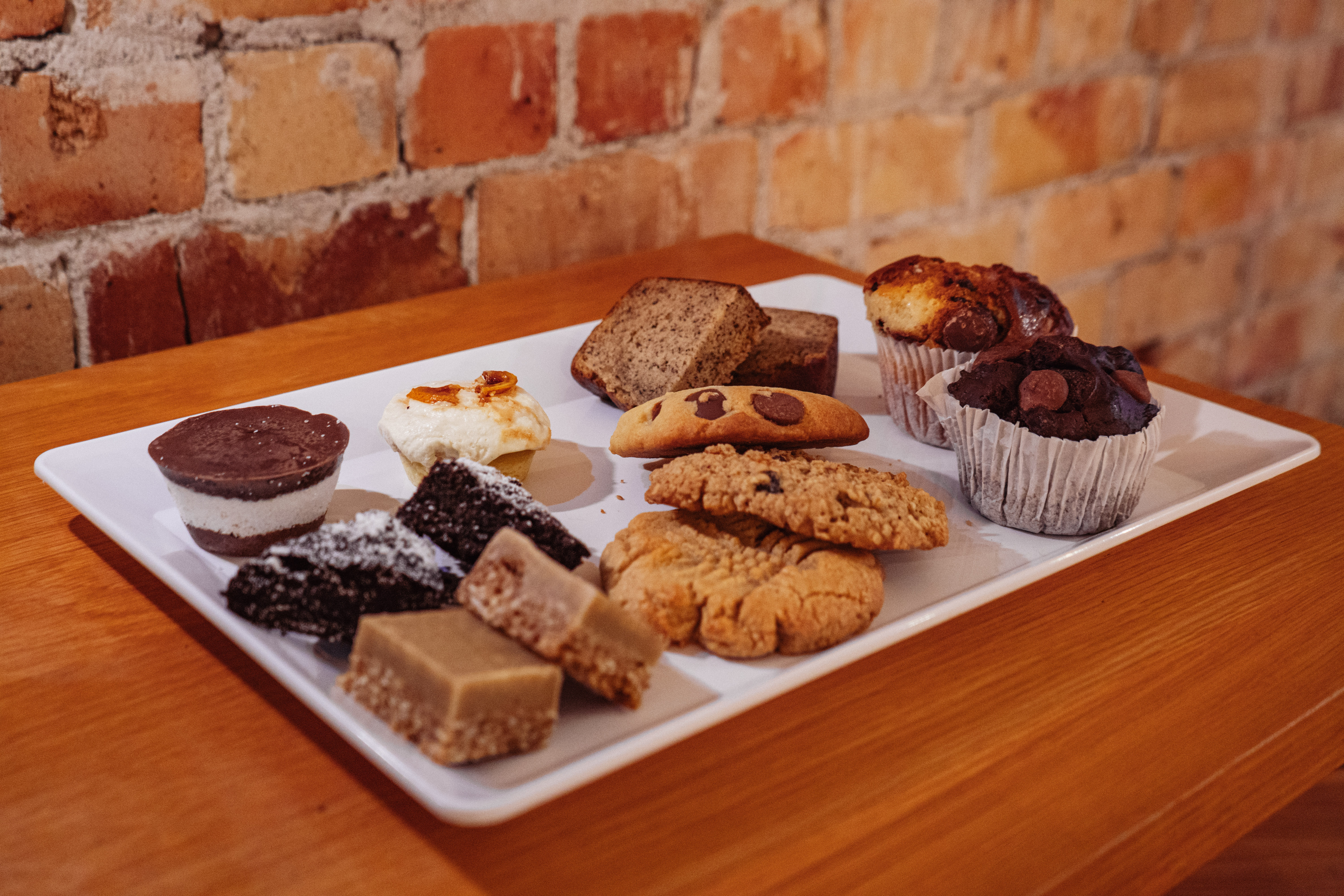 A Ragtime Café platter of muffins, cookies, banana bread and slices
